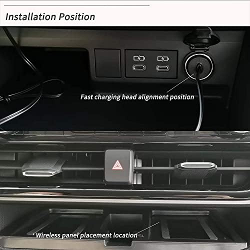 CLEC Vezeték nélküli Töltő Alkalmas Toyota Highlander 2022-2020,Vezeték nélküli Telefon Töltés Pad Hegylakó 2022 Tartozékok,15W