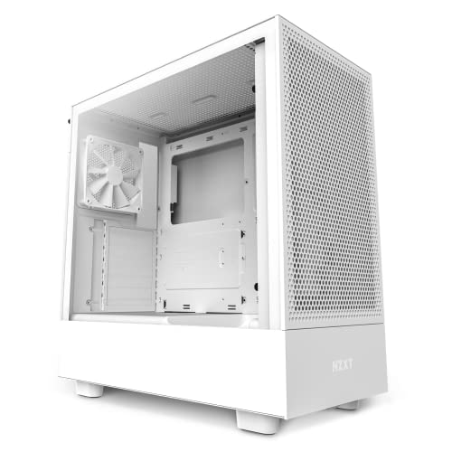 CoolerMaster MasterLiquid ML240L RGB V2 White & NZXT H5-Flow Kompakt ATX Közép-Torony PC-s Játékok Esetében – Magas Légáramlás Perforált