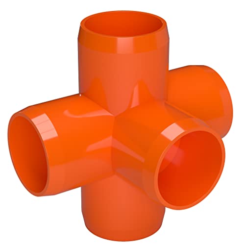 FORMUFIT F0345WC-VAGY-8 5-Ahogy Cross PVC Szerelés, Bútor Minőségű, 3/4 Méretű, Narancssárga (Csomag 8)