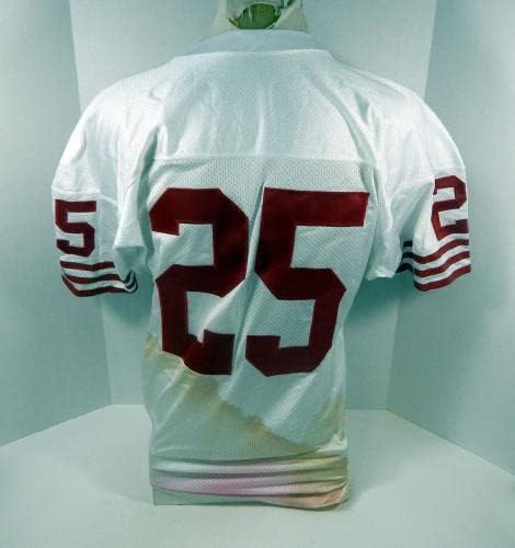 1995-ben a San Francisco 49ers Eric Davis 25 Játék Kiadott Fehér Jersey 44 DP30170 - Aláíratlan NFL Játék Használt Mezek