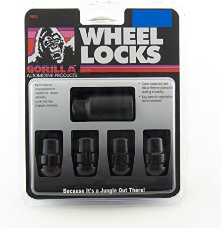Gorilla Autóipari Termékek 38431XLBC Fekete Kerék Lock, a Készlet 4 (Chrome Ball Ülés 12mm x 1.50 Szál Méret)