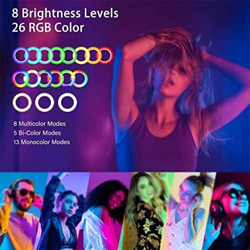 BHVXW 10 RGB Önarckép Gyűrű Fény Kör LED Fényt Szabályozható Lámpa Videó Trepied Smink Fotózás Távoli Állvány