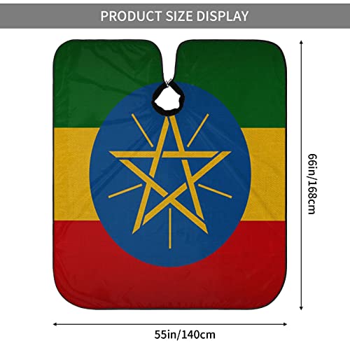 Retro Etiópia Zászló 3d Nyomtatás Professzionális Fodrász Cape Haj Vágás Haját Szalon Cape Fodrász Kötény 55 X 66