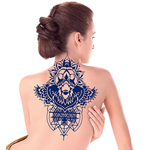 Extra Nagy, Ideiglenes Virág Tetoválás Felnőtt Női Átmeneti Nyak Tartós Temp Reális Hamis Egyedi Tetoválás Mandala Test virágot,