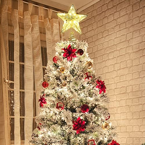 Arany karácsonyfa Topper,MARACOL 7.8 hüvelyk Kivilágított Karácsonyi fa tetején Csillogó Csillagos Dekoráció,Karácsonyi,Thanksing Ad,Buli