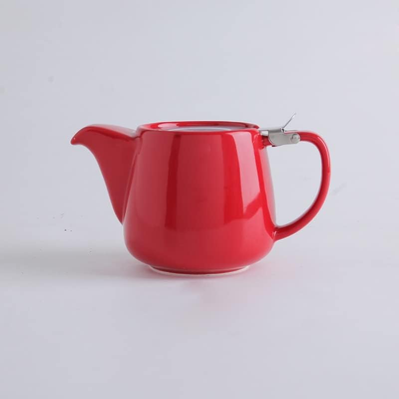 LDCHNH Tea Szett 580ML Porcelán Teáskanna Színes, kézzel készített Tea Fedő Extra-Finom Infúzió, hogy Eresszen Szabadon Levél Tea (Szín