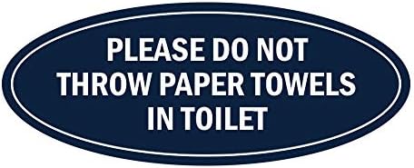 A jelek ByLITA Ovális Kérjük, ne dobja a papír törölköző, wc-Jel (Csiszolt Ezüst) - Nagy