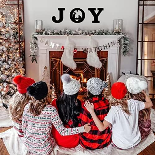 RTMISA Karácsonyi Öröm, Dekoráció - Joy Betlehemes Jel Karácsonyi Beltéri Fali Dekor, Fekete Dekoratív Tükör Haza, Ajtó, Hálószoba,