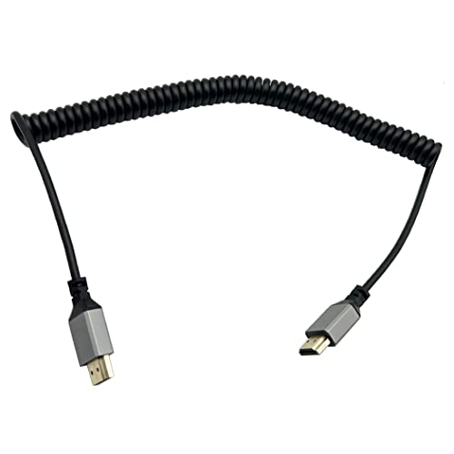 Seadream 4K Tekercselt HDMI Kábel; HDMI Male-HDMI Férfi Spirál Kábel HDMI 2.0 Hosszabbító Kábel Átalakító, Támogatja a 3D, 4K-s,1080P Felbontású