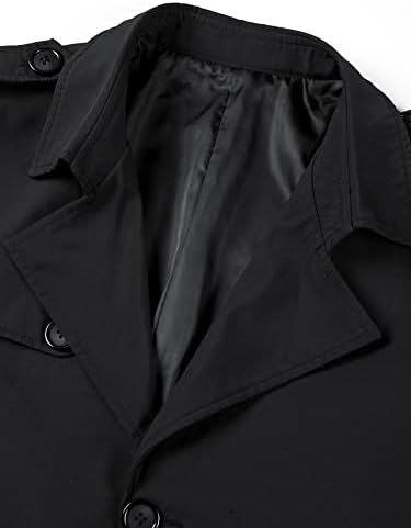 Kabát Férfi Férfi Epaulettes Design Diagonál ballonkabát (Szín : Fekete, Méret : X-Small)