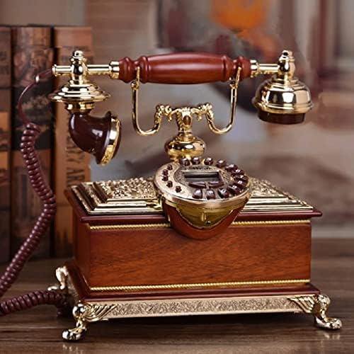 DHTDVD Táblázat Vintage Telefon Vezetékes Kettős Rendszer Hívófél-AZONOSÍTÓ, 16 Csengőhangok, Állítható Hangerő & Fényerő, Dekoratív Telefon