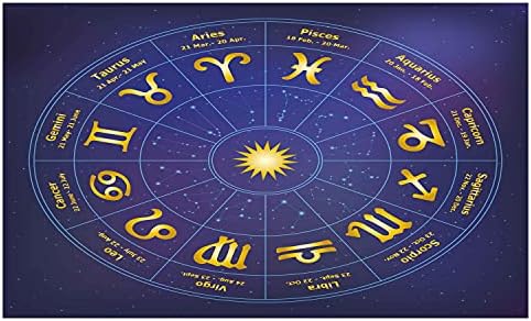 Ambesonne Asztrológia Kerámia Fogkefe Tartó, Horoszkóp horoszkóp a Születési Dátumok, Kör, Csillag Pontok Nyomtatás, Dekorációs Sokoldalú Pulton