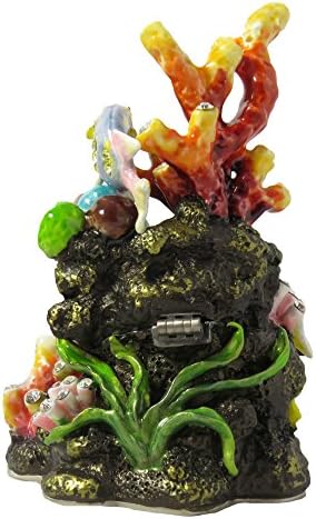 Gyűjthető Korall Zátony Hal Szobrocskát Zománc Kristály Antik Ajándék Régi Bizsu Figura, Ékszer Doboz