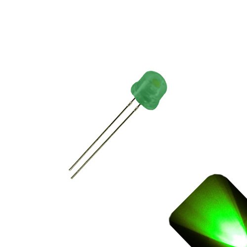 5mm / 4.8 mm-es Szórt Szalma Kalap Széles Látószögű Tiszta Zöld LED - Széles Látószögű (Csomag 250)