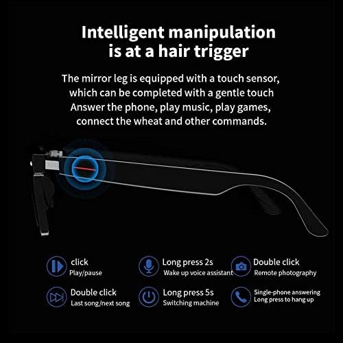AYFFDIYI Okos Szemüveg, Vezeték nélküli Bluetooth-E3 Hívja Napszemüveg, Ingyenes Zene, Szabadtéri Szemüveg HD N5J1 Kék Audio Sport