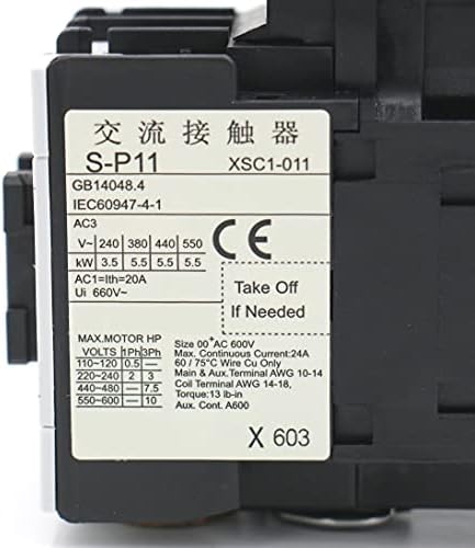 Baomain Shihlin Elektromos AC Mágneskapcsoló S-P11 Tekercs: 110V UL & CSA felsorolt 3 Lengyelek alaphelyzetben Nyitott