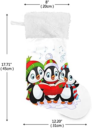 ALAZA Karácsonyi Harisnya Karácsonykor Énekesek Pingvinek Klasszikus Személyre szabott Nagy Harisnya Dekoráció, Családi ünnepek Fél Decor