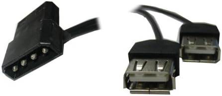 OKGEAR Coolerguys 4 pin-Női, mind a Férfi Molex Pass-Through, hogy a Kettős Női USB-EGY 5V-os Áram Aljzatához, Fekete, 6 cm, USB-Alapú Rajongók,