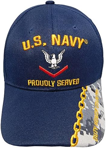 Egyesült Államok Haditengerészete Büszkén Kiszolgált Altiszt Kötelessége, Becsület, Bátorság, Navy Kék Akril Állítható Hímzett Baseball