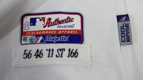2011-es Detroiti Tigrisek José Ortega 56 Játék Használt Fehér Jersey 46 810 - Játék Használt MLB Mezek