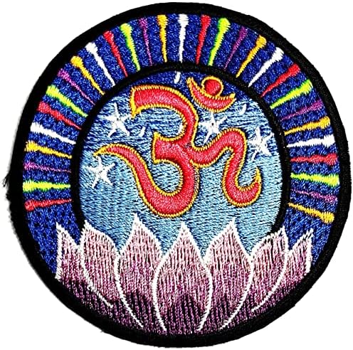 Kleenplus 3pcs. A Lotus Om Aum Hinduizmus Mantra Jóga Szimbólum Hímzett Vasalót Varrni A Jelvényt Farmer Kabát Sapka Hátizsákok Ing