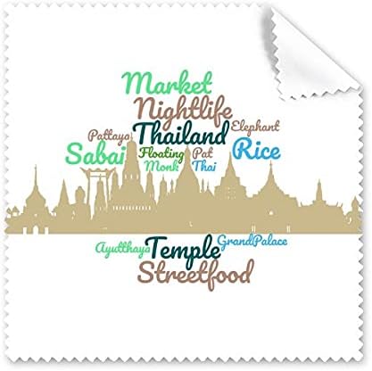 Thaiföld Épület Templom Műemlékké Wordcloud tisztítókendővel Telefon kijelzőjén Szemüveg Tisztító 5db
