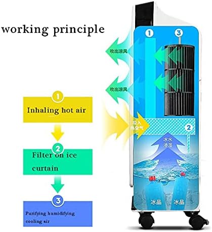 ISOBU LILIANG- - Mobile Párolgási hűtőventilátor, Hordozható Klíma, 5L Víz Tartály 15h Időzítés Home Office Levegő Hidegebb Fehér