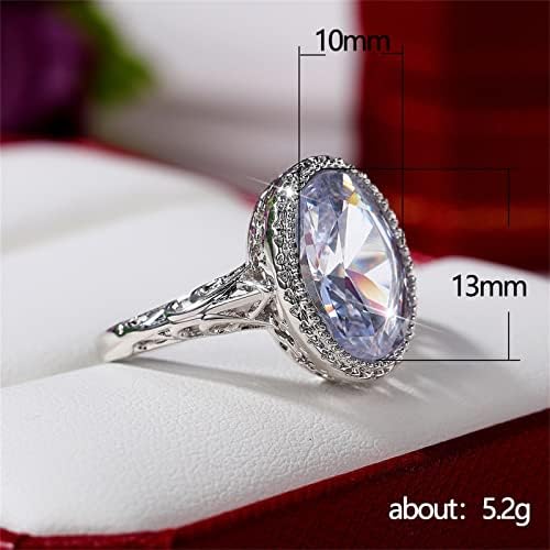 2023 Új Eljegyzési Kő Nők Gyűrű Ékszer A Fehér Esküvői Ajándék Gyűrű Gyémánt Gyűrű (Ezüst, 6)