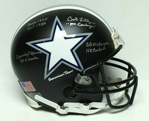 Bob Lilly Aláírt Dallas Cowboys Egyéni Festett F/S Labdarúgó Sisak PSA WP00628 - Dedikált NFL Sisak