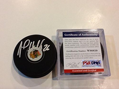 Michael Handzus Aláírt Chicago Blackhawks Jégkorong Dedikált PSA/DNS-COA-egy - Dedikált NHL Korong