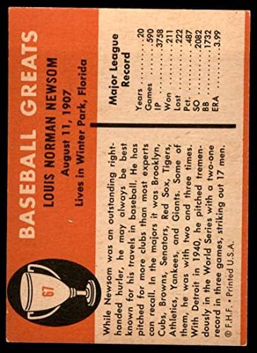 1961 Fleer 67 Bobo Newsom Kansas City Atlétika (Baseball Kártya) EX/MT Atlétika