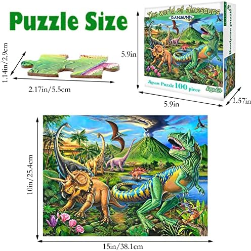 Puzzle Gyerekeknek 4-8 Éves,100 Darab Dinoszaurusz Kirakós játék a Kisgyermek a Gyermekek Tanulási Oktatási Rejtvények Játékok