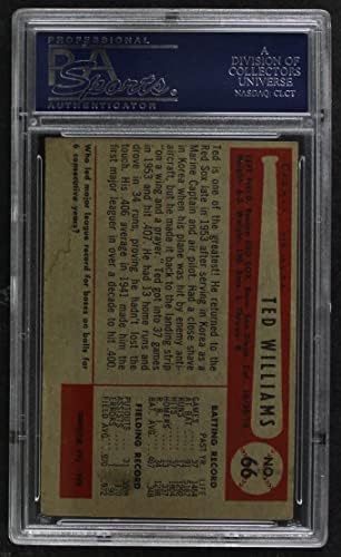 1954 Bowman 66 TED Ted Williams, a Boston Red Sox (Baseball Kártya) (a Kártya húzta korán helyébe Jimmy Piersall) PSA a PSA 3.00 Red
